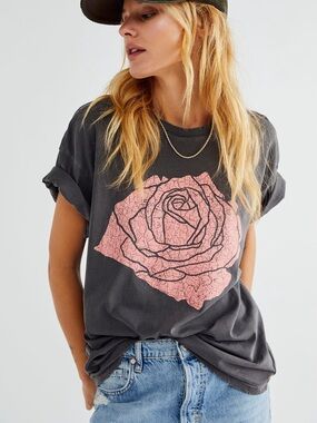 free people rose boyfriend tee Small